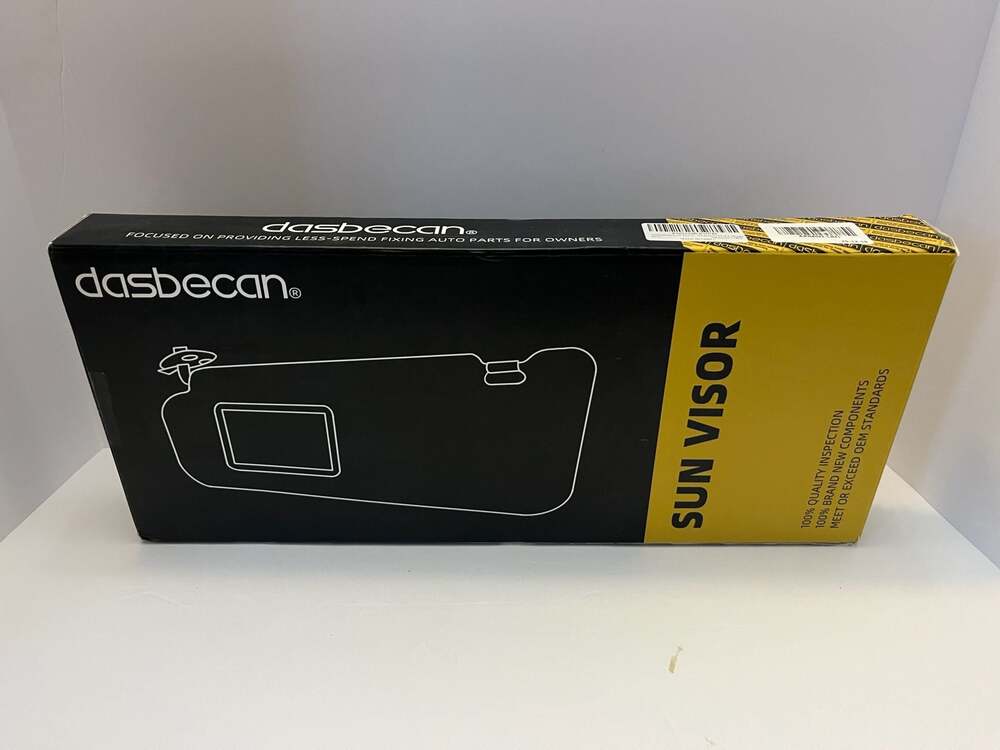 Dasbecan Beige Car Sun Visor with Integrated Mirror and Vanity Light